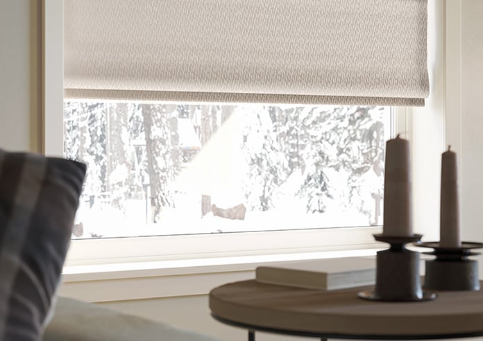 Dew Drop, Metallic Taupe - Motorised Roman Blind - Image 5